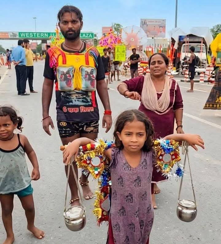 7 साल की शिवन्या ने हरिद्वार से उठाई कांवड़, भोली बोली शिव देते है शक्ति
