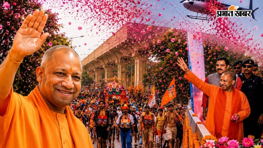 गाजियाबाद में शिव भक्तों पर पुष्पवर्षा के बाद सीएम का सम्बोधन । गाजियाबाद में शिव भक्तों पर पुष्पवर्षा के बाद सीएम का सम्बोधन ।