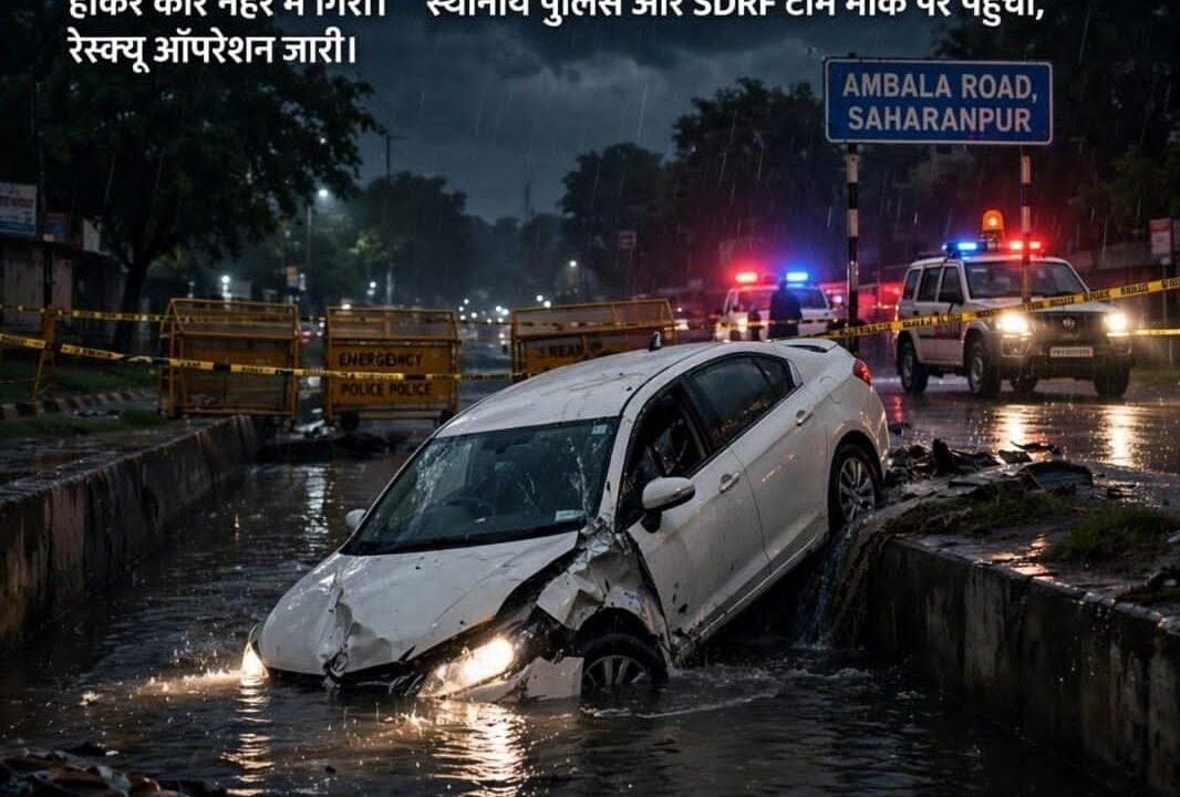 अम्बाला रोड पर दर्दनाक हादसा: नहर में गिरी कार, 28 वर्षीय अंकित गुम्बर की मौत !