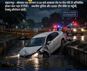 अम्बाला रोड पर दर्दनाक हादसा: नहर में गिरी कार, 28 वर्षीय अंकित गुम्बर की मौत !